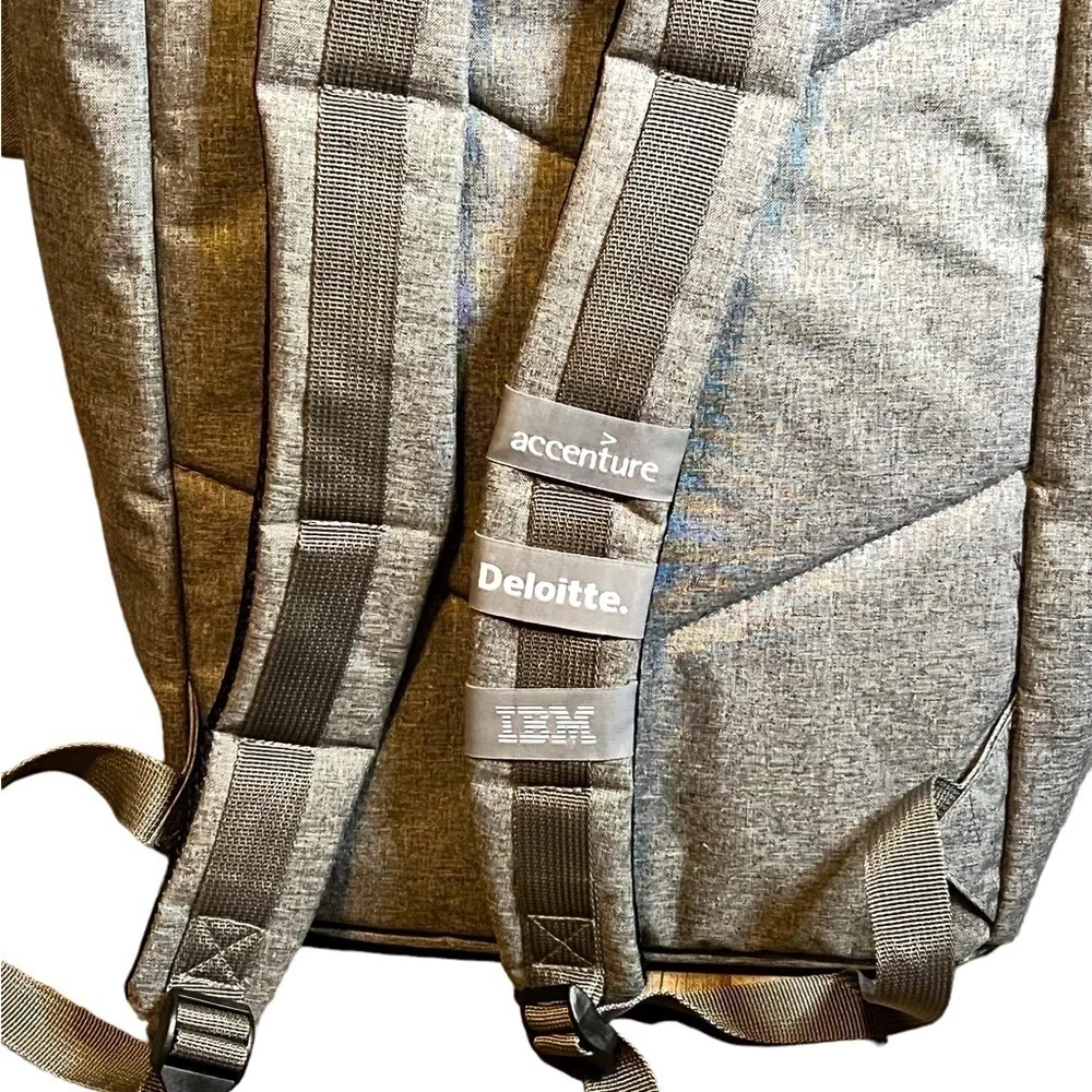 Workday Computer Work Backpack Gray Orange